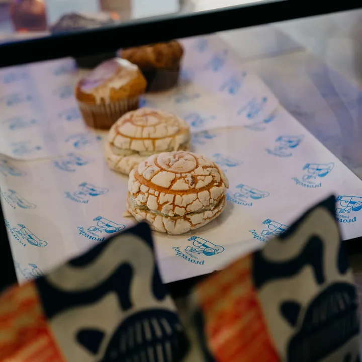 Pastries served on Provecho-patterned paper